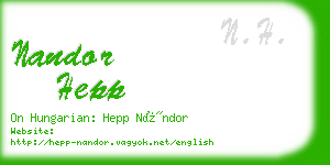 nandor hepp business card